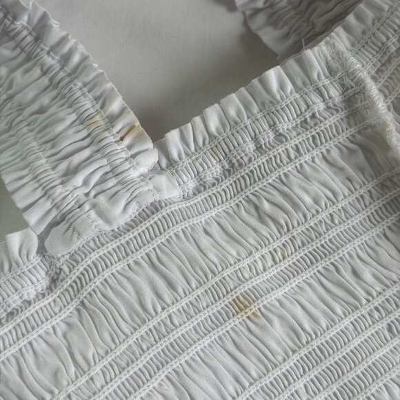 Madewell Poplin Smocked Tank in White, Size X-Large - Picture 10 of 12